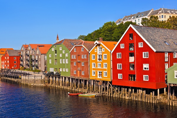 Cityscape of Trondheim, Norway - architecture background